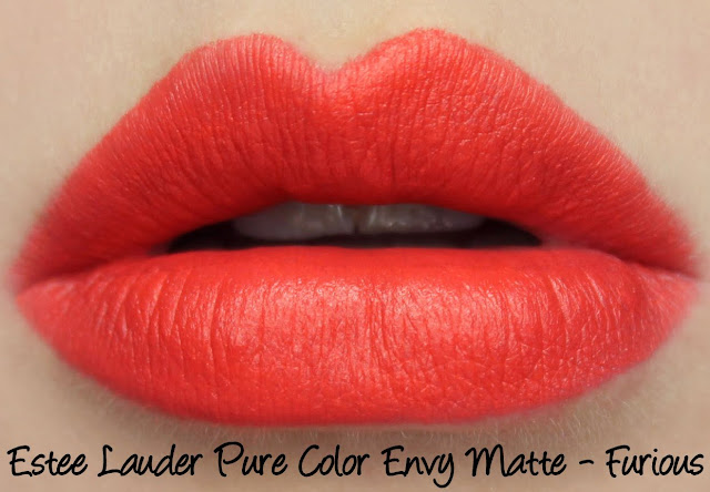 Estee Lauder Pure Color Envy Matte Lipstick - Furious Swatches & Review