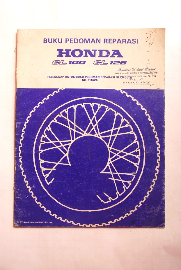 Djejak Masa Buku Pedoman Reparasi Honda GL 100 GL 125