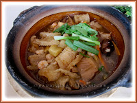 Claypot Fish Maw with prawns+mushroom