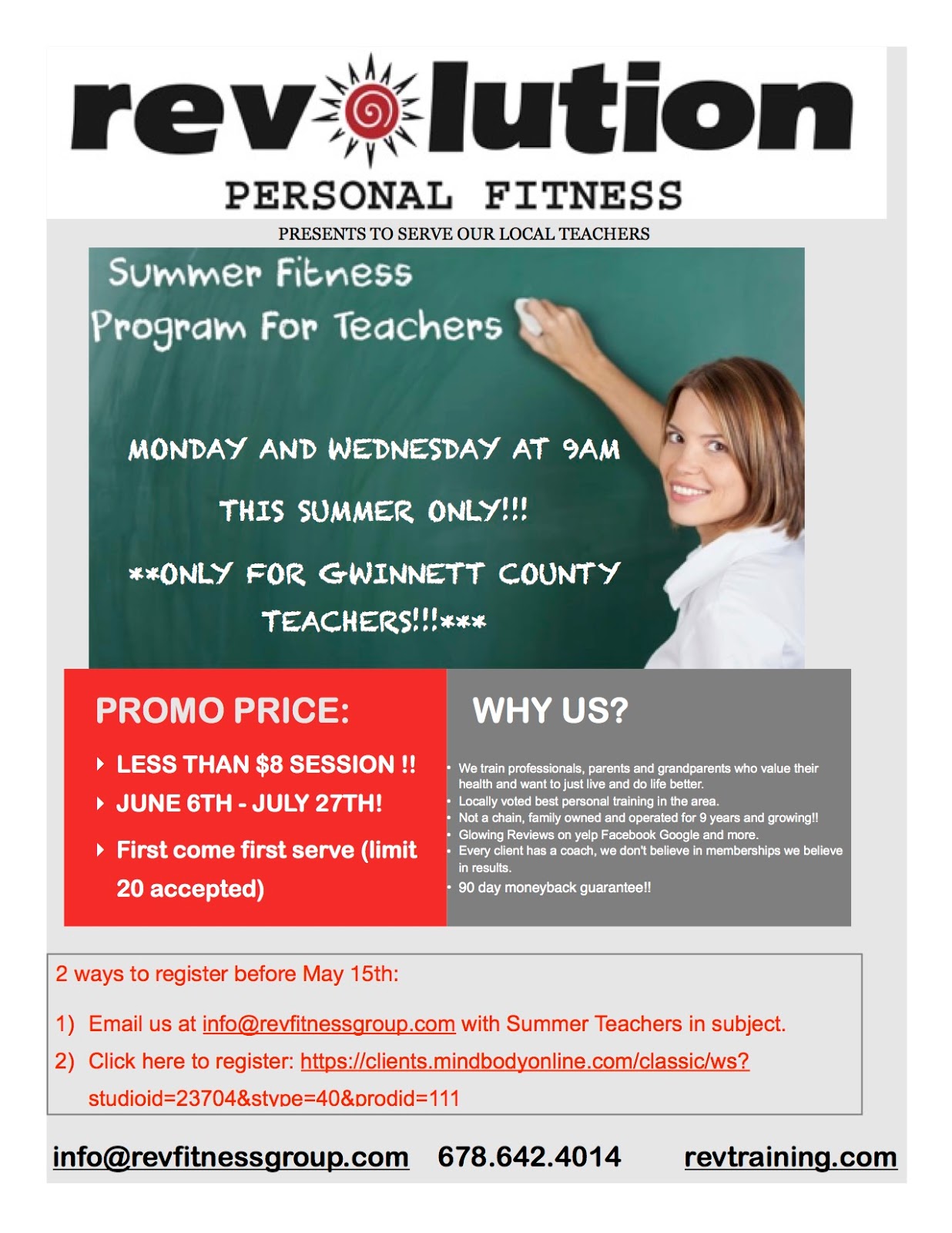 Anna Smith Summer Fitness Program for Teachers!