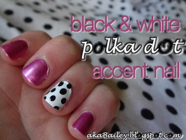 black and white polka dot nails