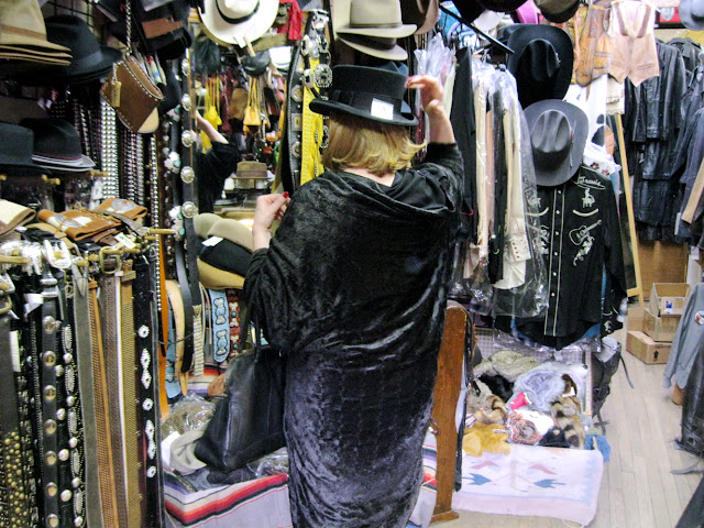 Go ahead try on a leather hat at Native Leather in New York City