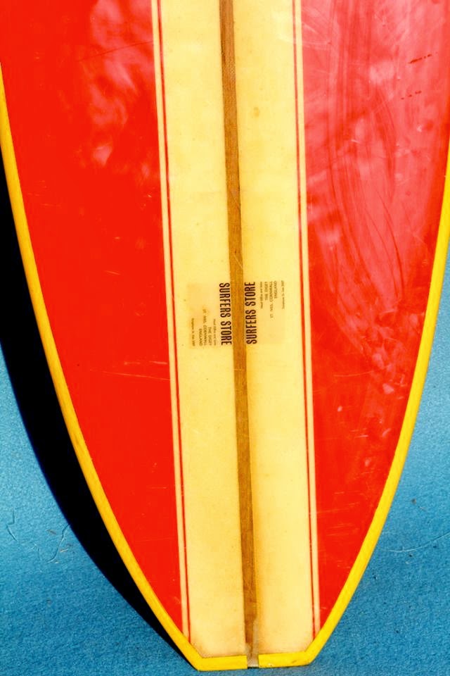 vintage surfboard collector UK Williams of St Ives longboard