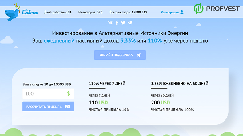 Elitrex: обзор и отзывы (мой вклад 300$) Elitrex обзор и отзывы вклад 300$
