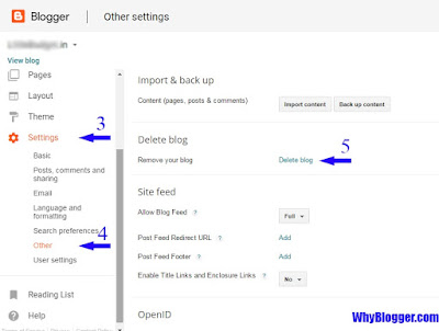 Delete blogger blog How to delete a blog on blogger