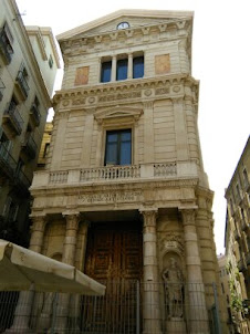 Former "Fine Arts School" building in Gothic Quarter of Barcelona.