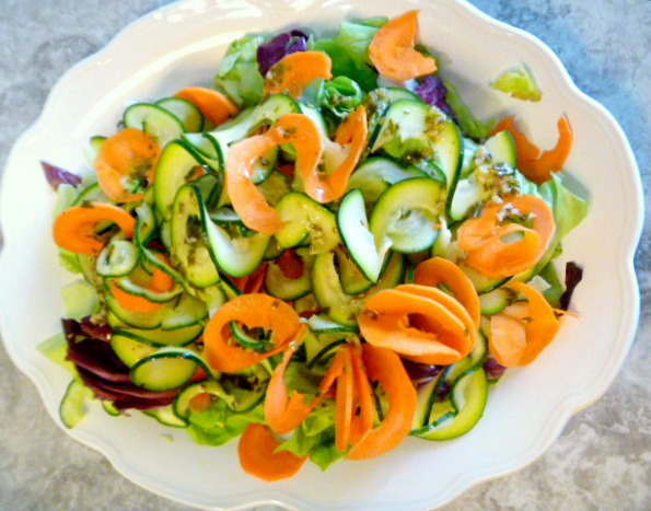 Let's create an IRRESISTIBLY FRESH summer salad. Fresh Ribbon Salad with Lemon Pesto Vinaigrette will catch everyone's eye and have them reaching for more. Slice of Southern