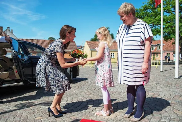 Princess Marie attended the Epilepsy Association conference at Hotel HC Andersen. Princess Marie wore Warehouse Floral Pleated Bodice Dress.