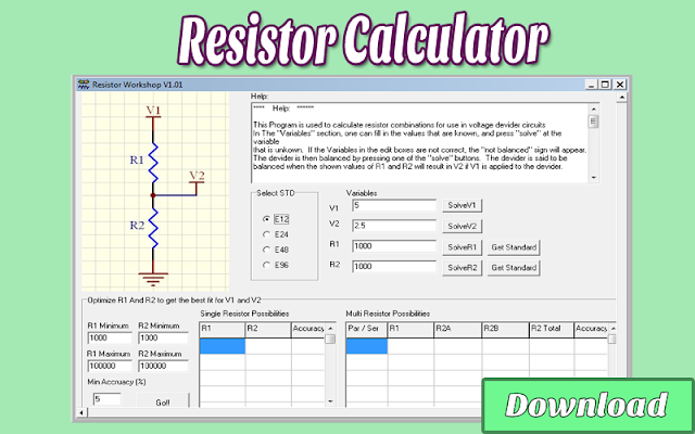 Download Resistor Calculator | Kalkulator / Info & Softwares Elektronika 