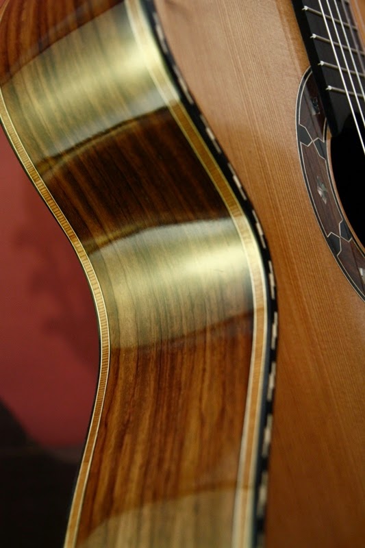 High quality concert guitar 2014 Red Cedar bindings