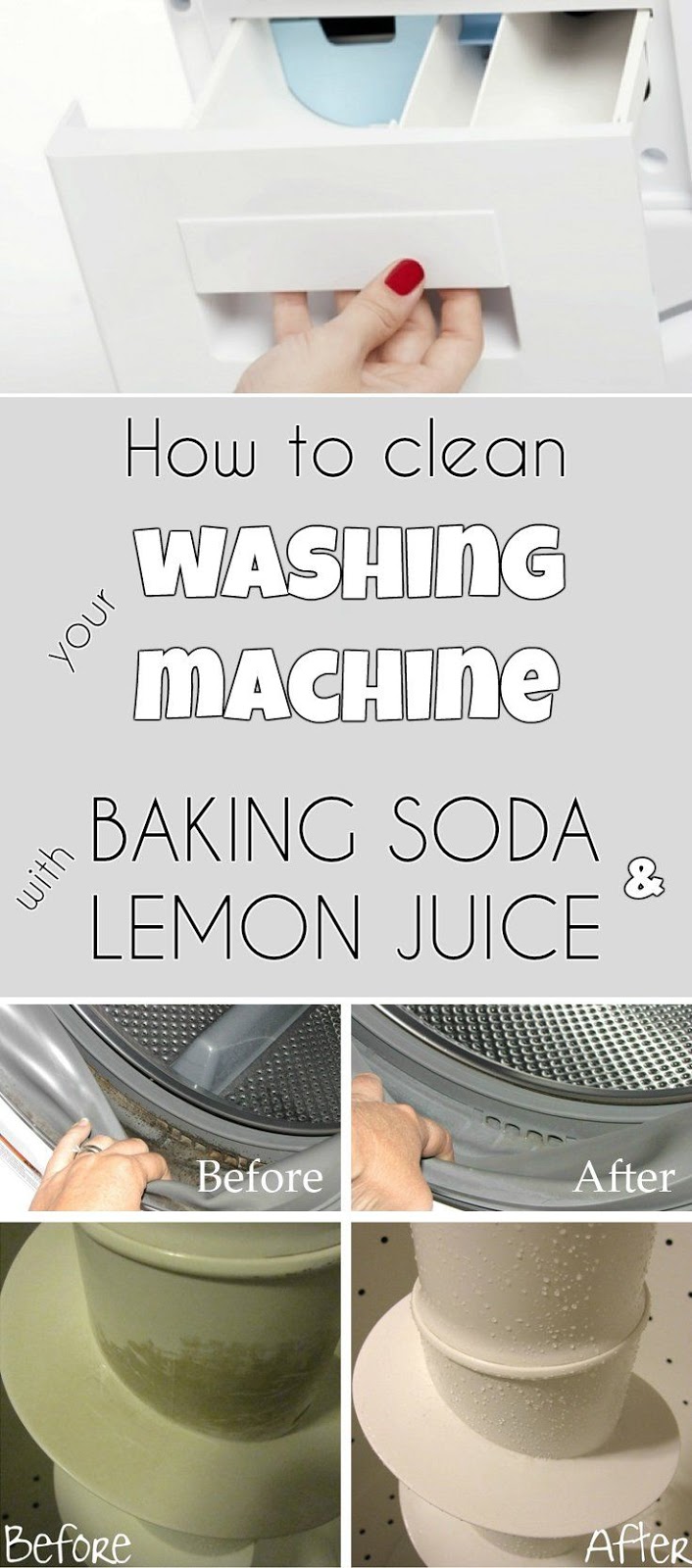 Pins Collection How to clean your washing machine with baking soda and