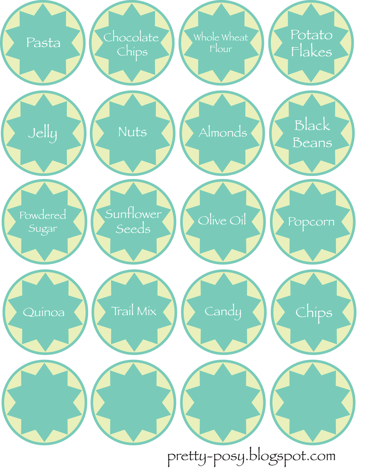 Pretty Posy {Free Printable Pantry Labels}