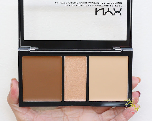 a photo of How to Use NYX Cream Highlight & Contour Palette Medium + Review