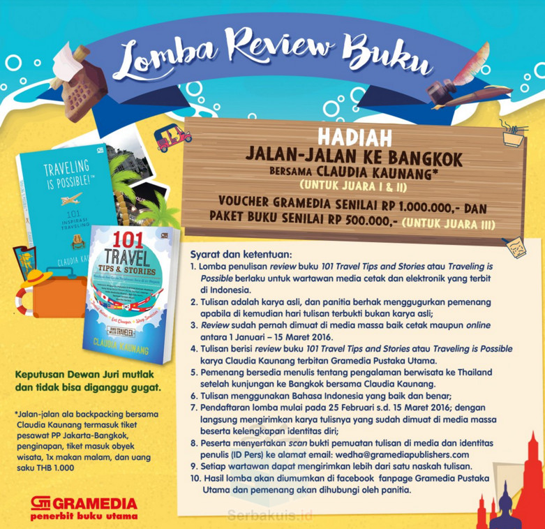 Lomba Review Buku Claudia Kaunang Berhadiah Trip ke Bangkok, Thailand Lomba Review Buku Claudia Kaunang Berhadiah Trip ke Bangkok, Thailand