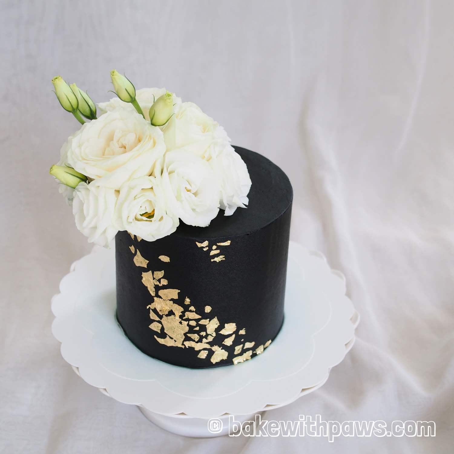 Black and Gold Buttercream Cake BAKE WITH PAWS