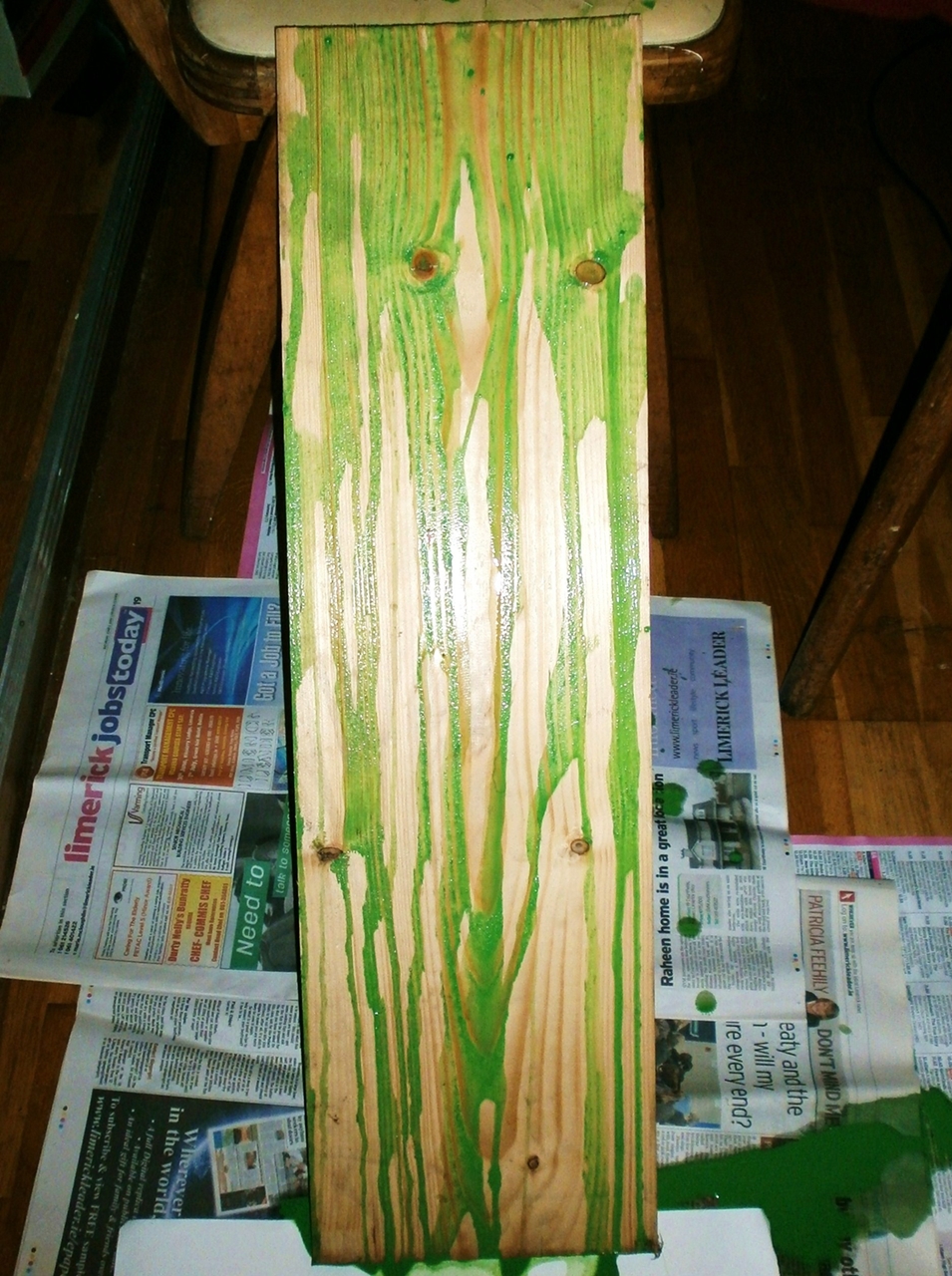 Roisin (K00176383) Dripping paint on wood
