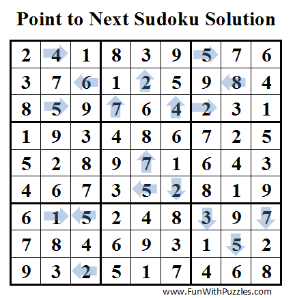 Point to Next Sudoku (Daily Sudoku League #36) Solution