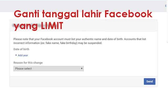 Cara Mengganti Tanggal Lahir Facebook