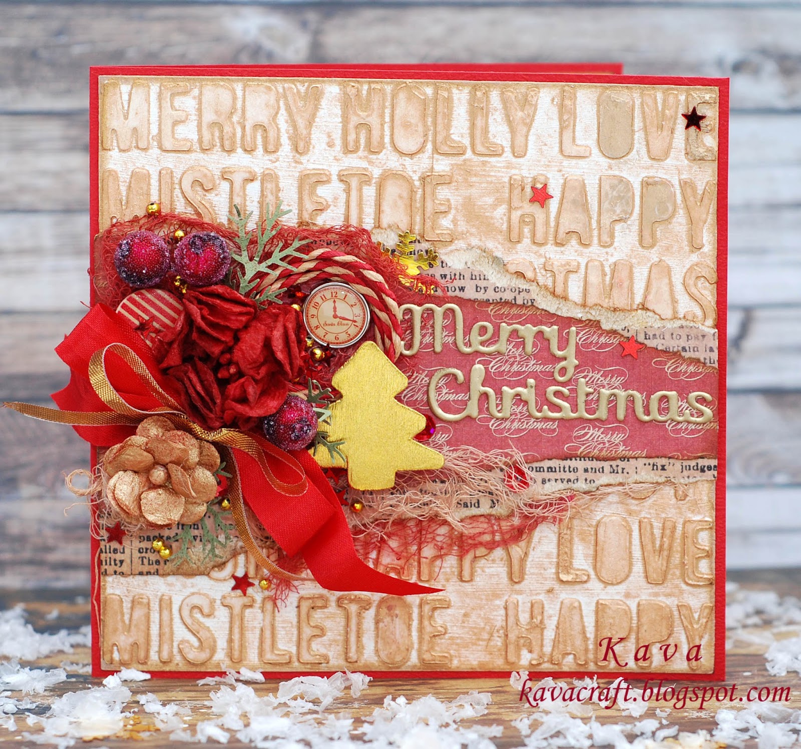 KAVA Craft MixedMedia Christmas Card