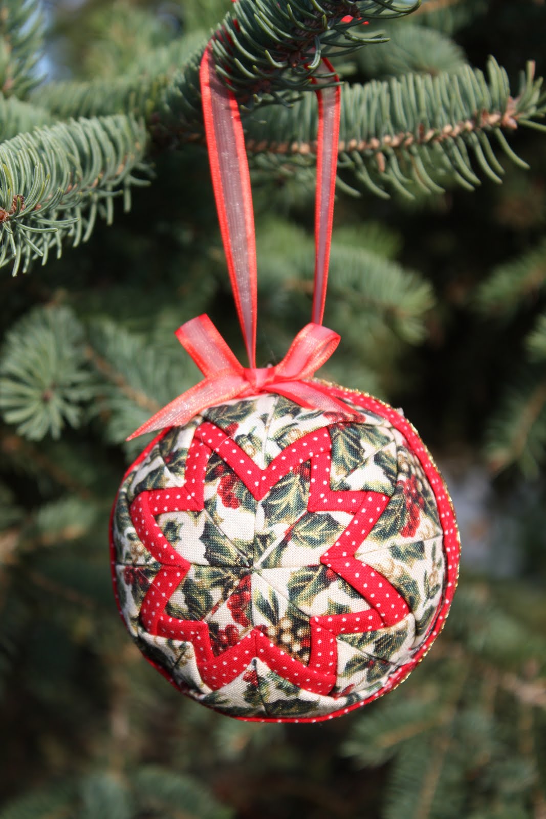 thimbles bobbins paper and ink quilted fabric ornaments quilted christmas ball ornament