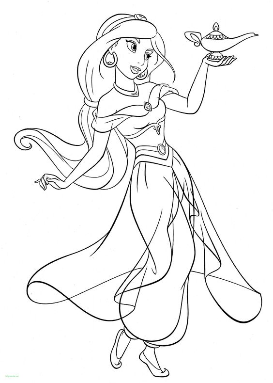 Tranh tô màu công chúa Jasmine 2