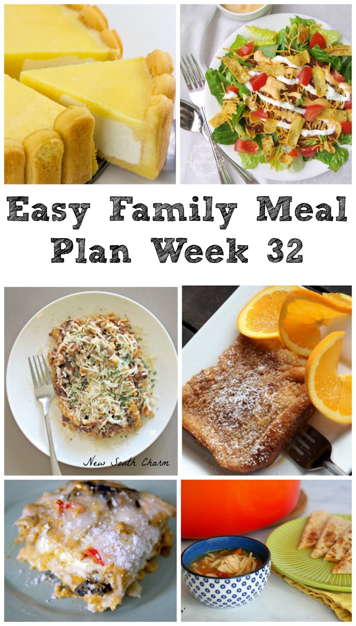 Cooking With Carlee: Easy Family Meal Plan Week 32