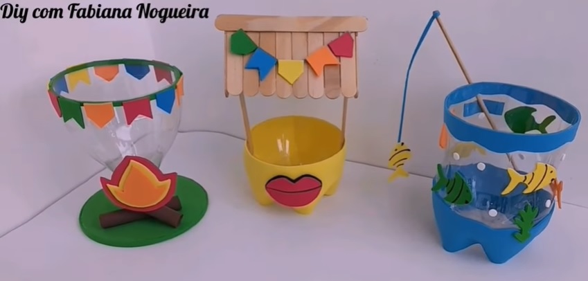 Artesanato Fofo # Decoracao Festa Junina Garrafa Pet Artesanato Fofo # Decoracao Festa Junina Garrafa Pet