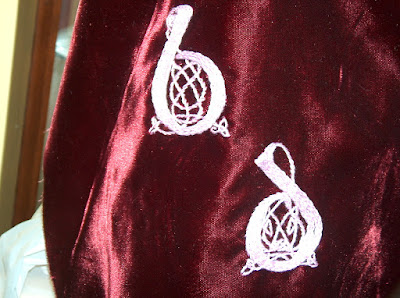 Bridget's embroidered initials
