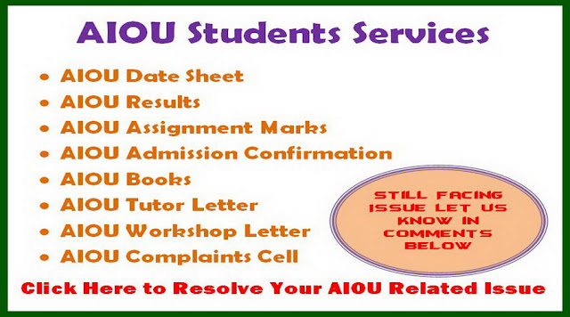 AIOU Students Services AIOU Admission Confirmation AIOU ...