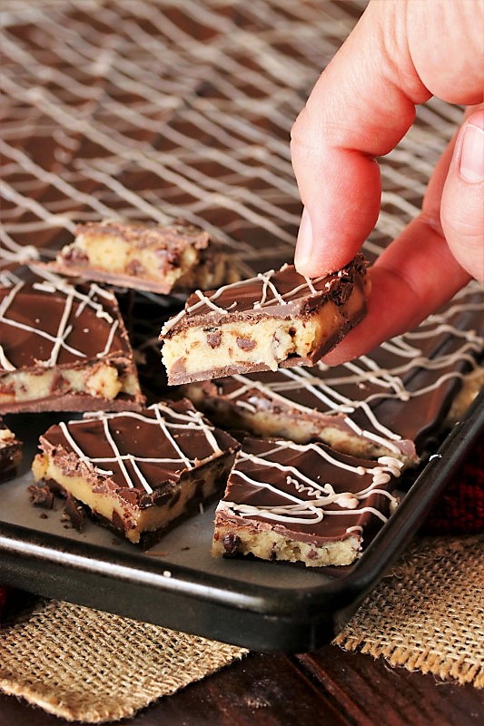 Chocolate Chip Cookie Dough Bark StepbyStep The Kitchen is My