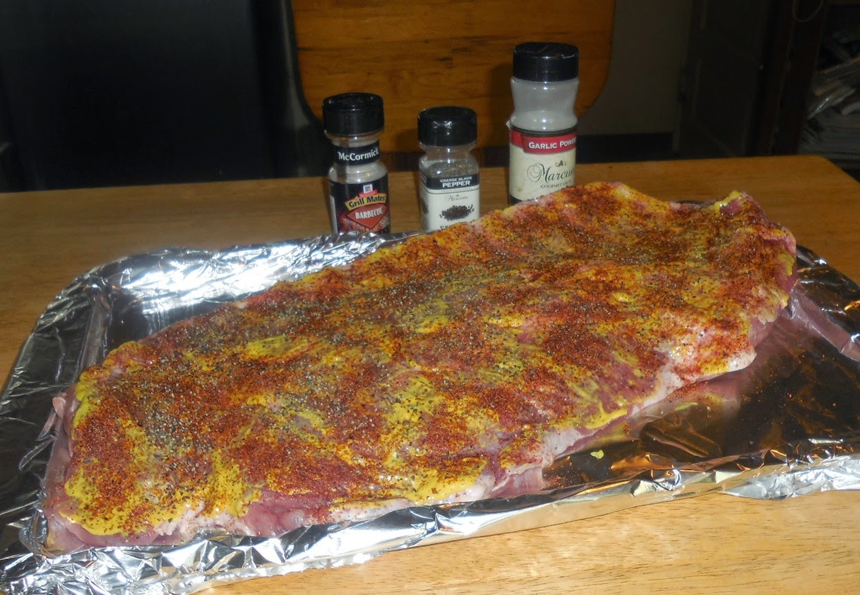 Jancey's Cooking Corner Spare ribs with mustard BBQ rub