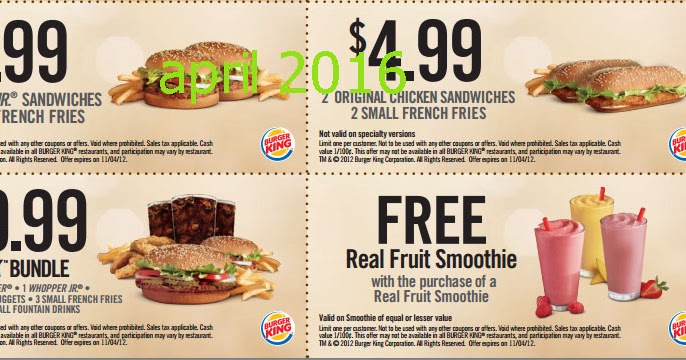 Burger king online coupons india