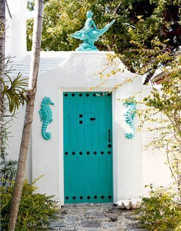 turquoise door