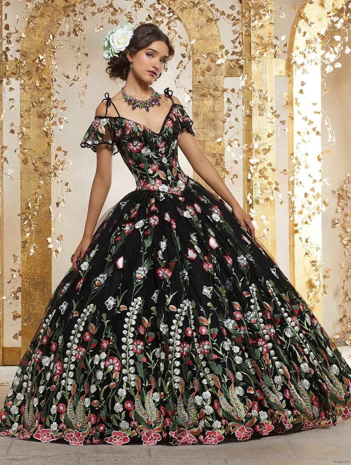 Moda Vestidos Negros Para 15 AÃ±os Vestido De Encaje Negro Y