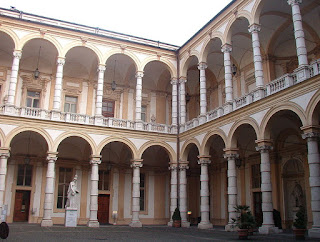 An internal courtyard at the University of Turin
