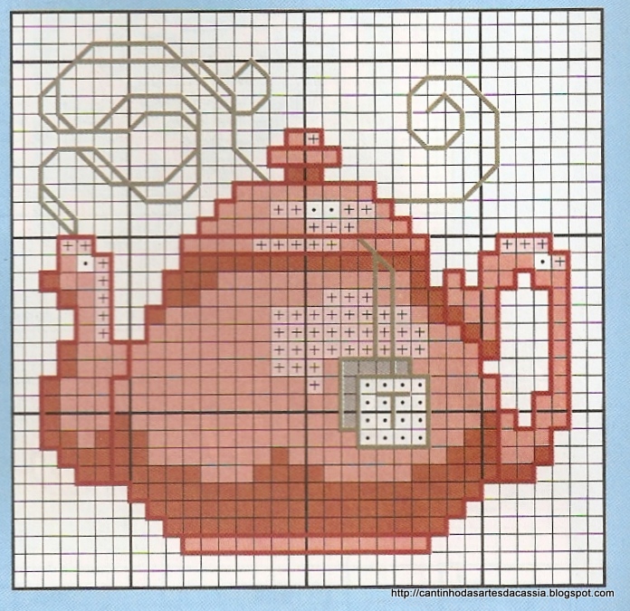 Grafico De Bule Em Ponto Cruz Cantinho das Artes da Cássia: Gráfico de bules e chaleiras em ponto cruz
