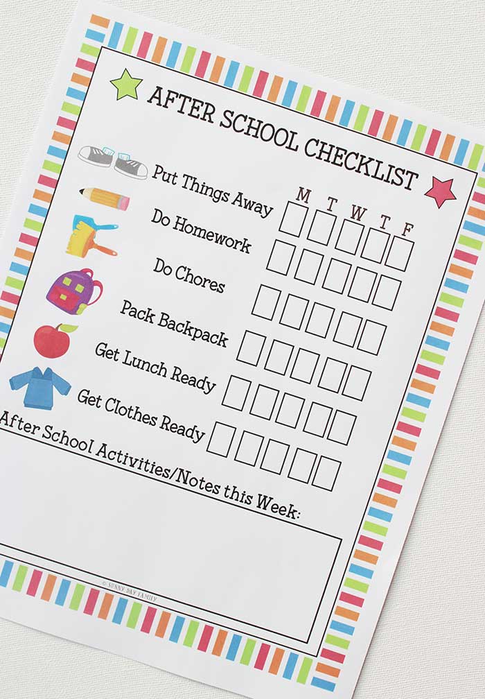Kids Routine Checklists To Make School Days Easy Free Printable