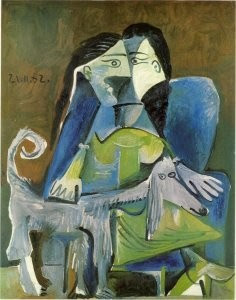 Mujer con perro de Pablo Picasso