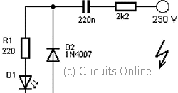 Wiring diagram Ref: 230Volt LED Circuit