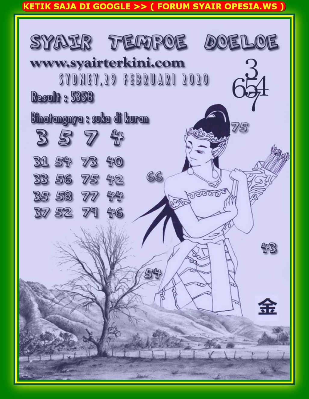 1 New Message Kode Syair Sydney 29 Februari 2020 Forum Syair Togel Hongkong Singapura Sydney