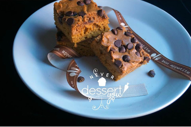 Chocolate Chip & Pumpkin Cheesecake Brownies - Never Dessert You