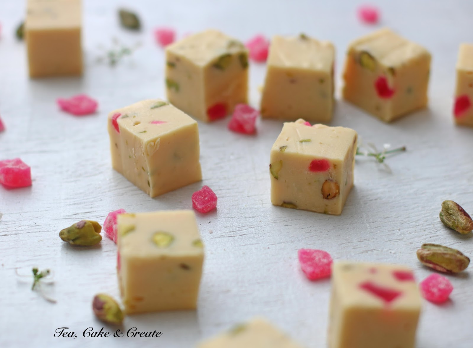 Tea, Cake & Create Pistachio and Turkish Delight White TruffleFudge