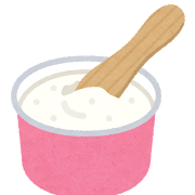 アイスをすくうスプーンのイラスト（木製）