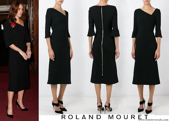 Kate Middleton wore ROLAND MOURET asymmetric neck dress