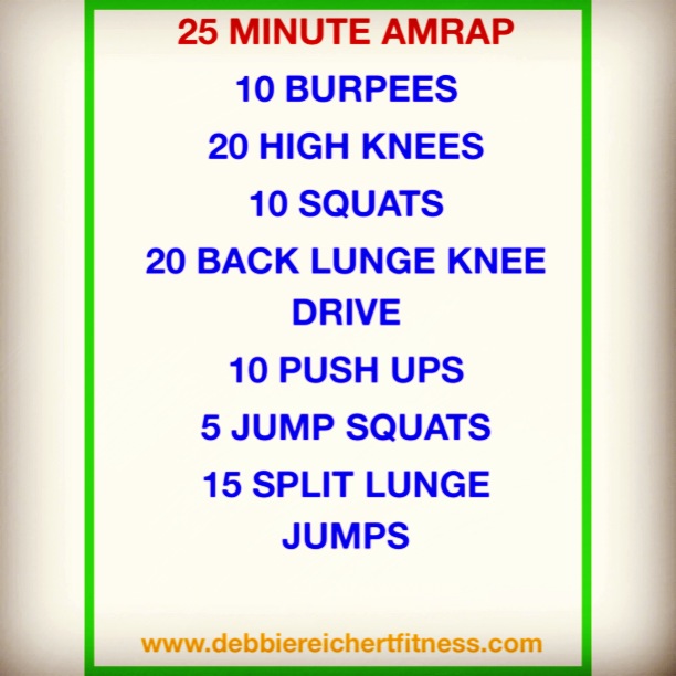 25 Minute AMRAP workout - Fit and Healthy with Debbie