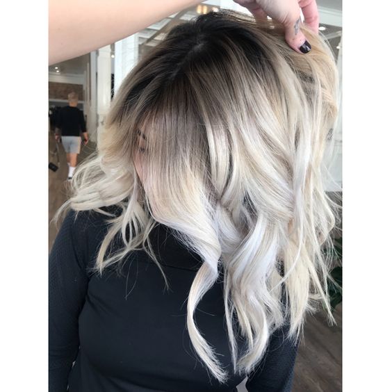 21 Icy Blonde Hair With Dark Roots Colour Ideas