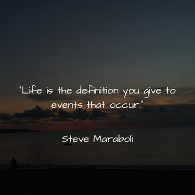 史特夫·馬拉博利名言：Life is the definition you give to events that occur. - Steve Maraboli