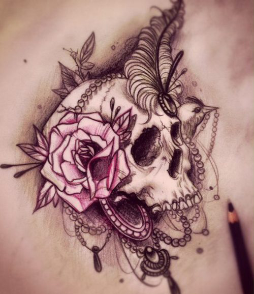 rose drawing tattoo