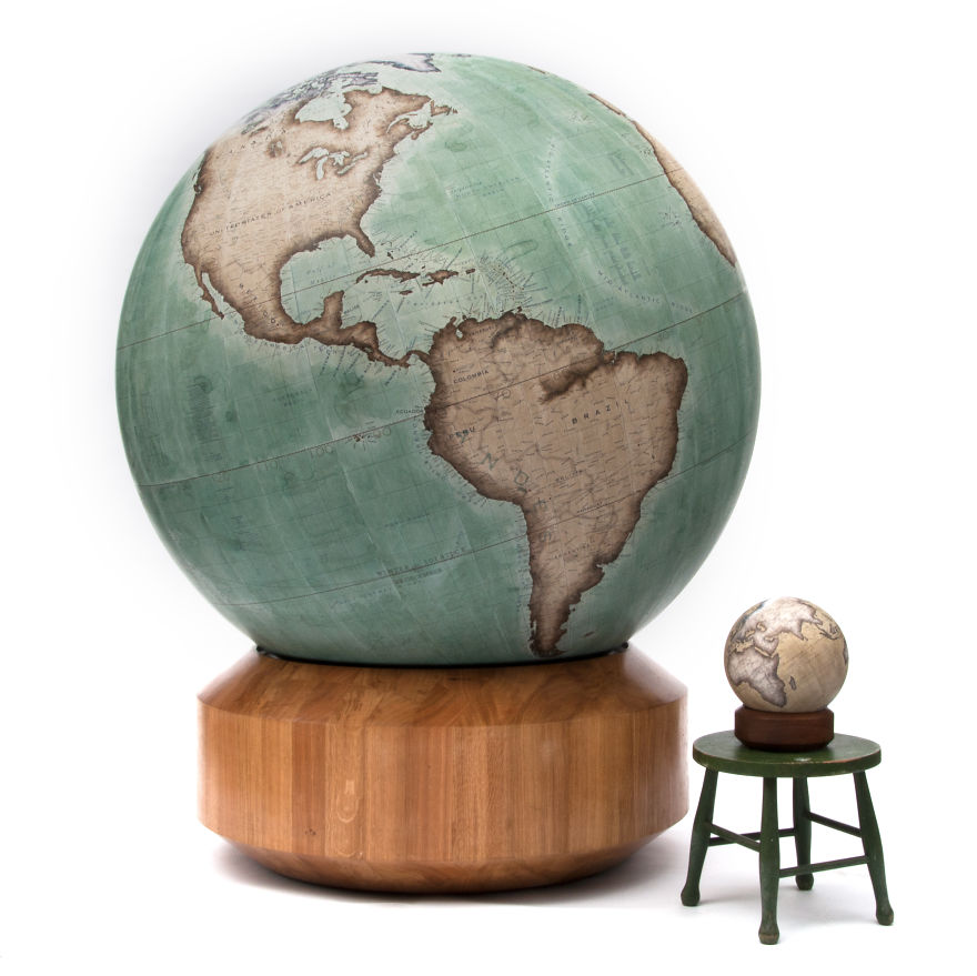 The largest globe we make next to the smallest - One Of The World’s Last Remaining Globe-Makers That Use The Ancient Art Of Making Globes By Hand