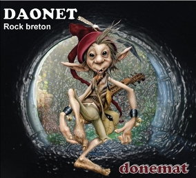 Pochette Album Donemat distribution Coop Breizh - visuel lutin musicien dessiné par Brucéro pour Daonet